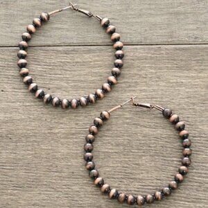 Navajo Western Bead Hoop Earrings